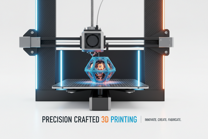 Precision crafted 3D printing service in Indiana - BLB3D active printer producing a custom geometric part