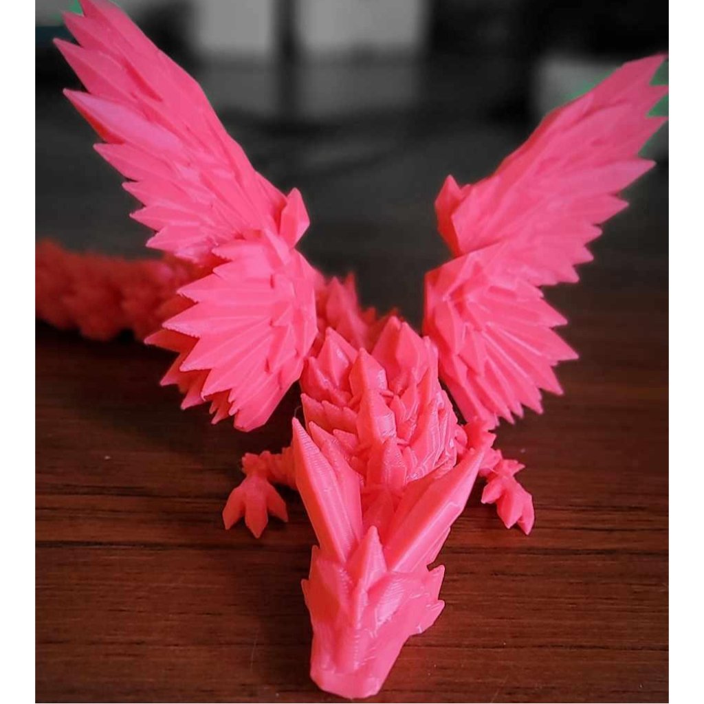 Enchanted Crystal Winged Dragon Figurine - BLB3D Printing